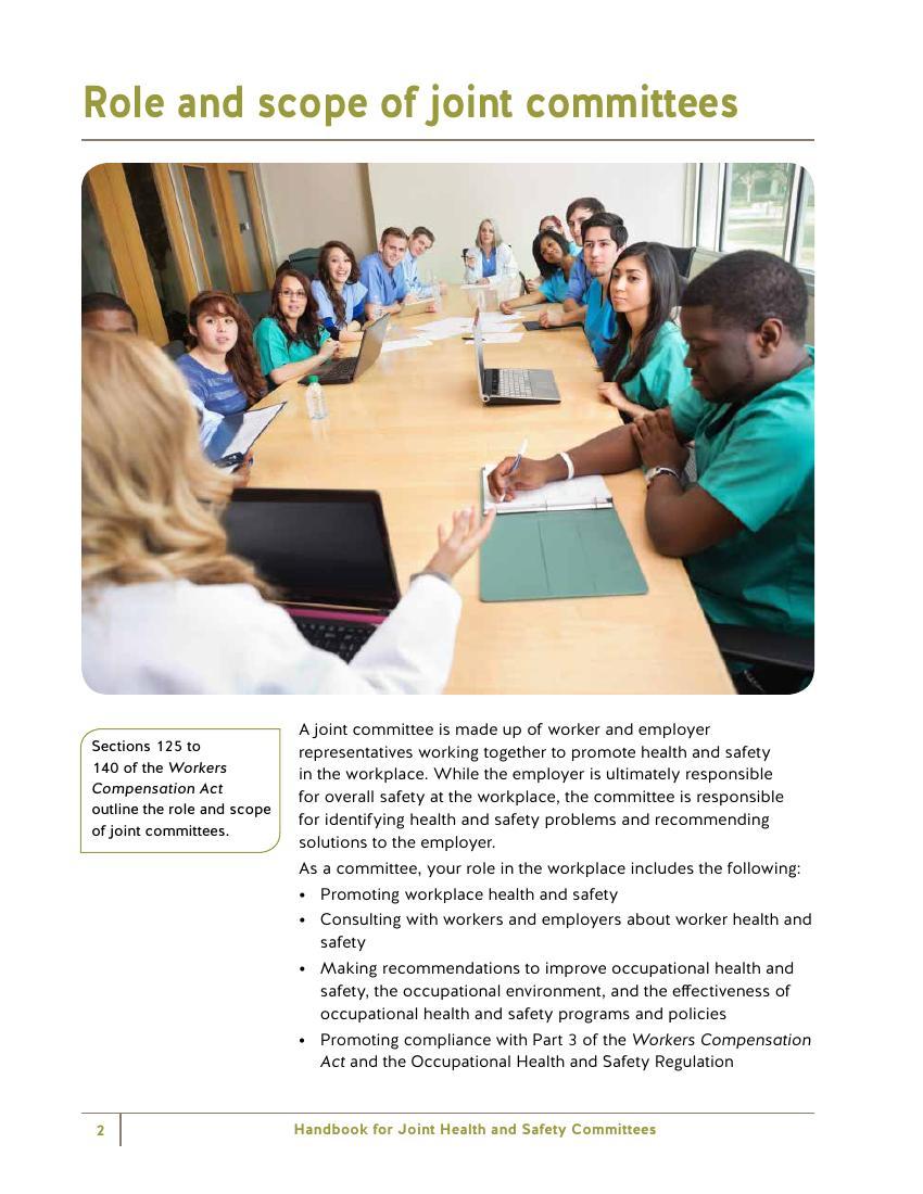 WorkSafe BC Health And Safety Committee Handbook